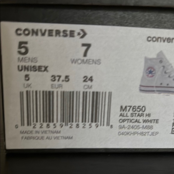 Converse All Star Hi Optical White US 7 - Picture 7 of 7